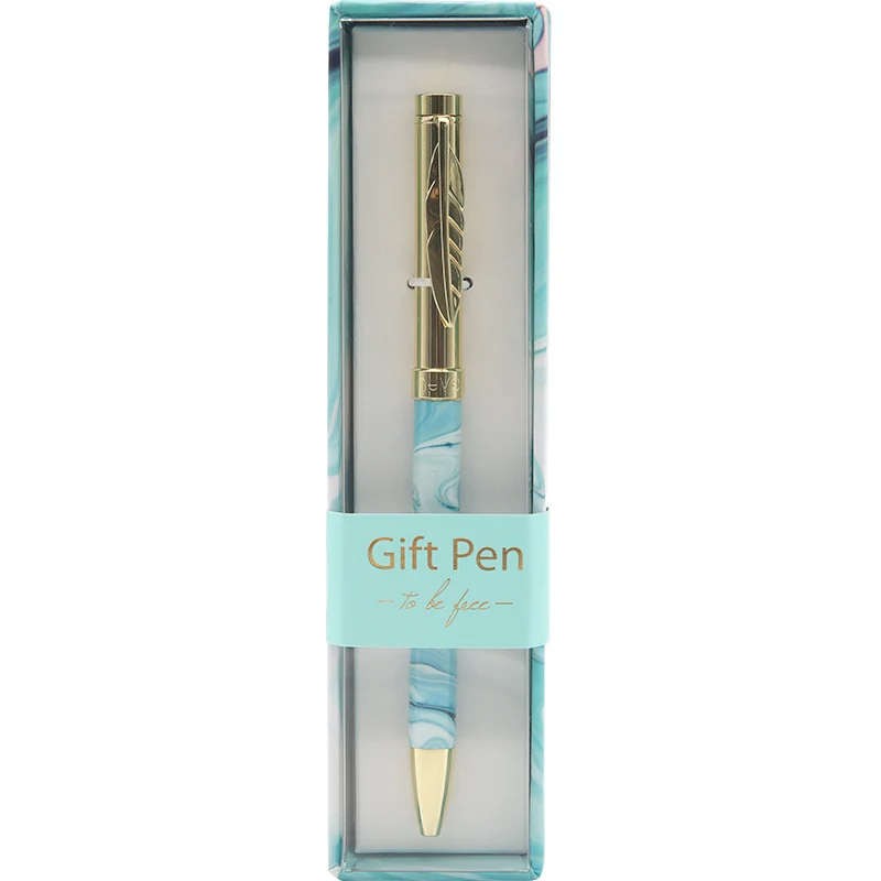 Голубые металлические гелевые ручки перо ручка клипса черные чернила 0 5 мм