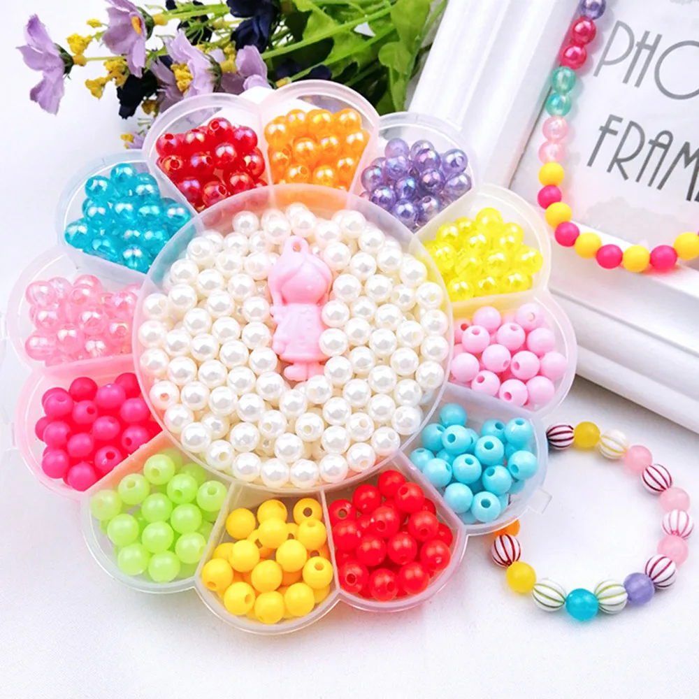 

DIY Handmade Beads Toys For Children With Accessory Set Girl Weaving Bracelet Jewelry Making Toys Creative Children Gift