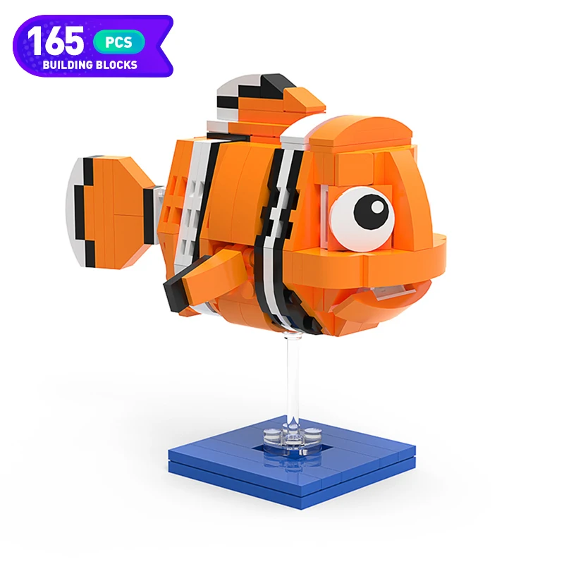 

Конструктор Moc в виде фигурки животных, Сборная модель из классического фильма, морской рыбка-клоун, креативная детская игрушка для строите...