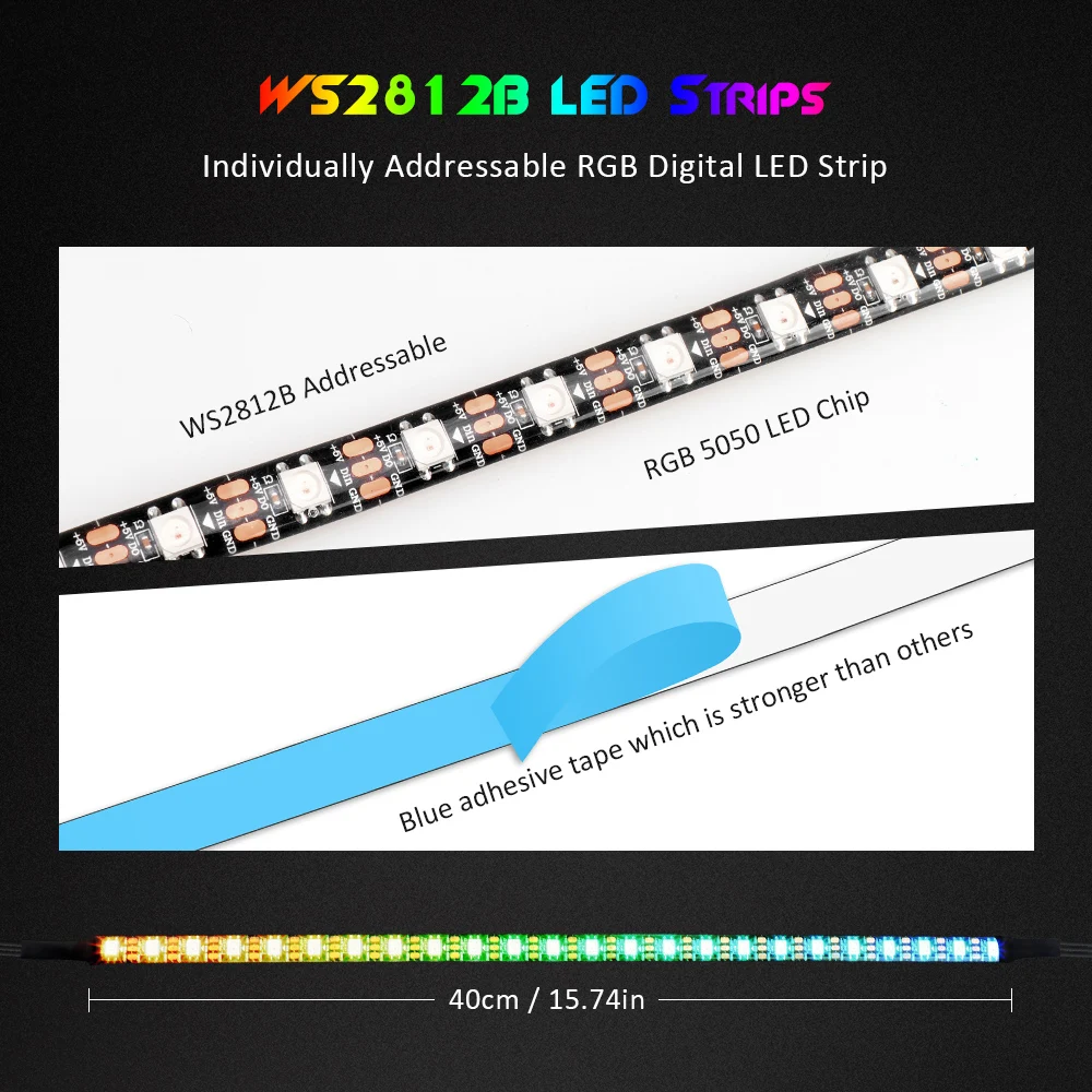 RGB Лента светодиодная для ПК ws2812b модифицируемая подсветильник ка дистанционное