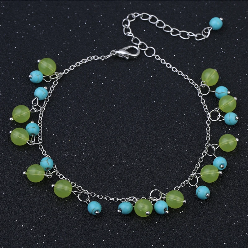 Женский браслет на ногу летняя бижутерия в богемном стиле с искусственной