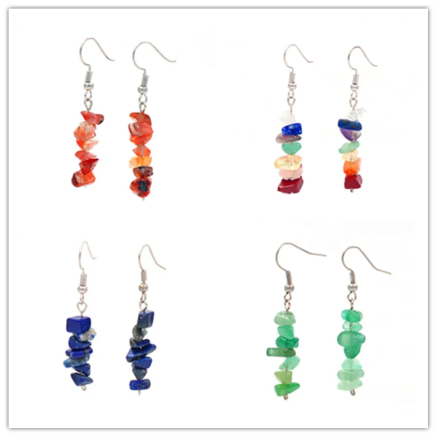 FYJS уникальное серебро неправильной формы гравия слой цитрины кристалл серьги