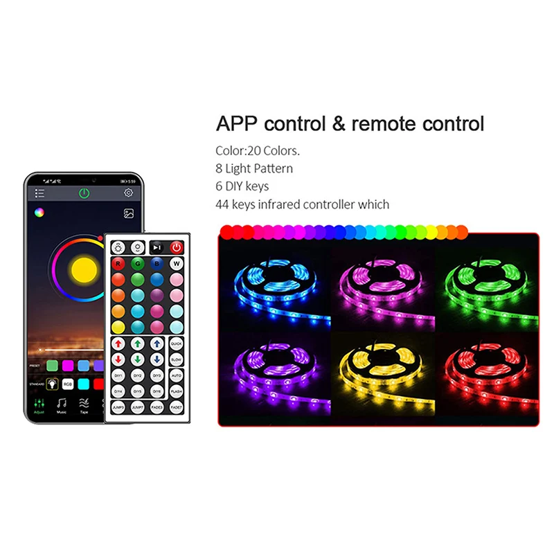

44 Keys IR Remote Controller for RGB LED Strip Light String Lights Double Panel