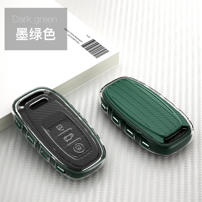 

TPU Car Key Case for Audi A4L A6L Q5 A5 A7 Carbon fiber car key shell