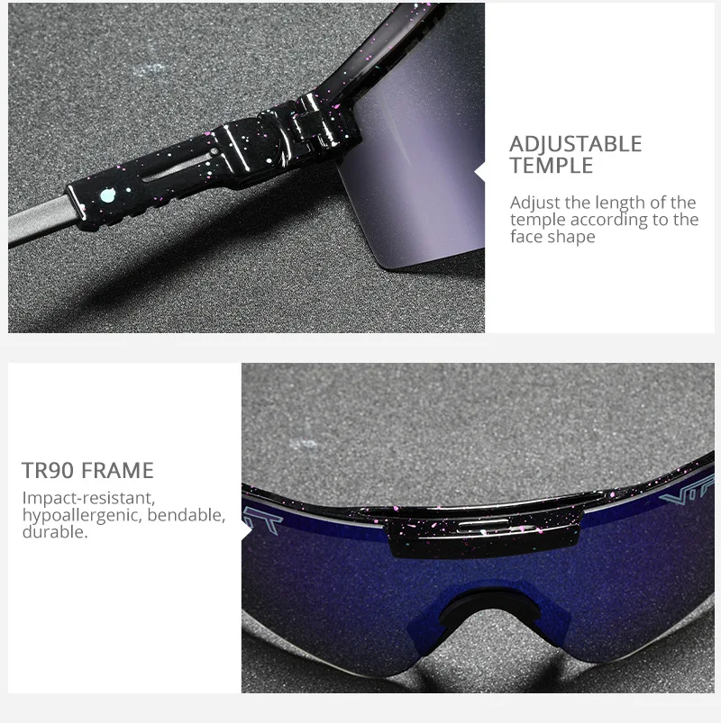 

2021 NEW BRAND Mirrored Green lens pit viper Sunglasses polarized men sport goggle tr90 frame uv400 protection with case