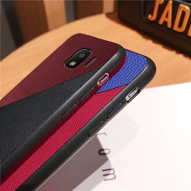 I coque чехол для samsung galaxy J4 Plus prime 2018 персонализированный модный кожаный силиконовый