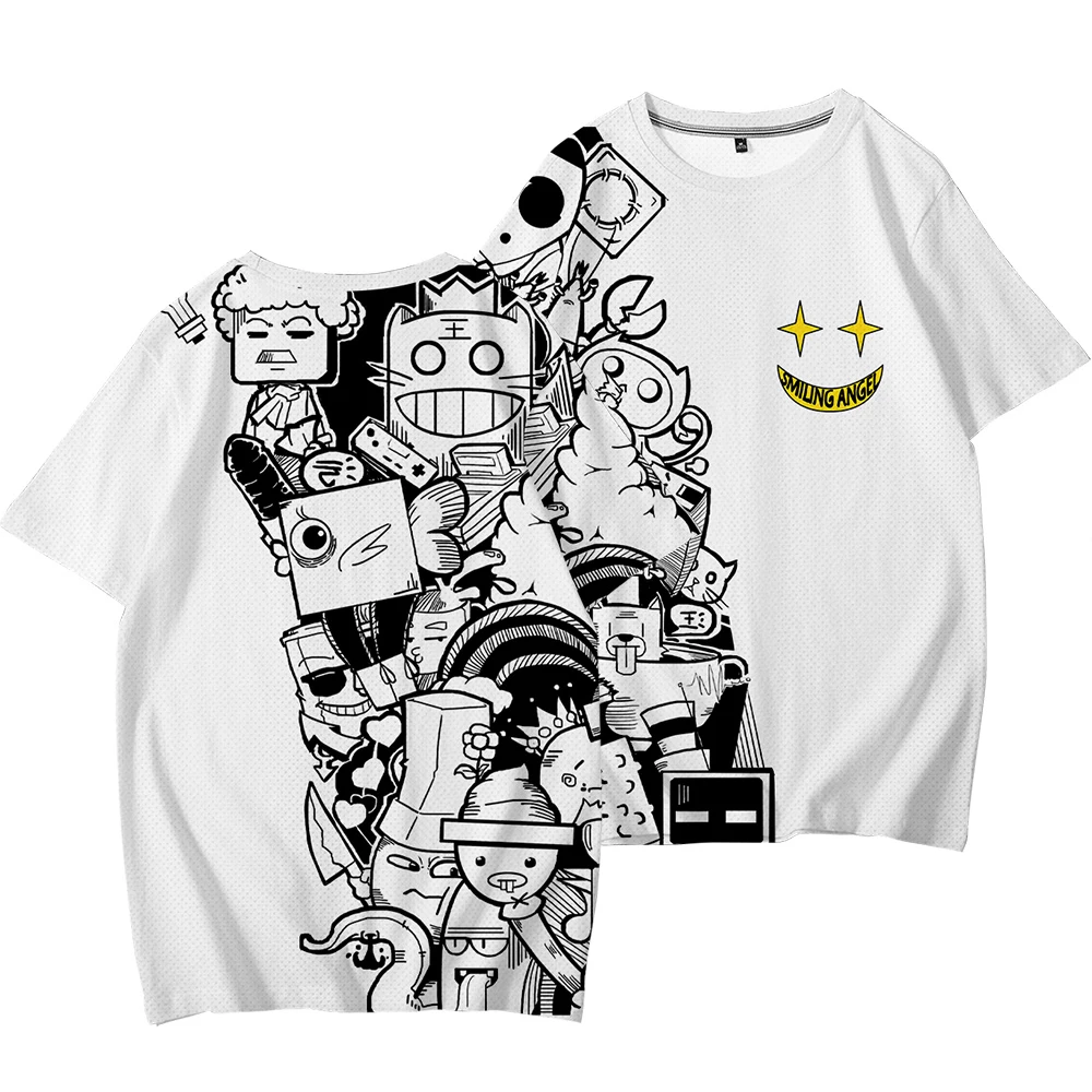 

Men Women T-shirt Tops Kawaii Hand Painted Tshirt Fashion T-shirt Crew Neck Fitted Male Soft Short Sleeve Tee Black Clothes