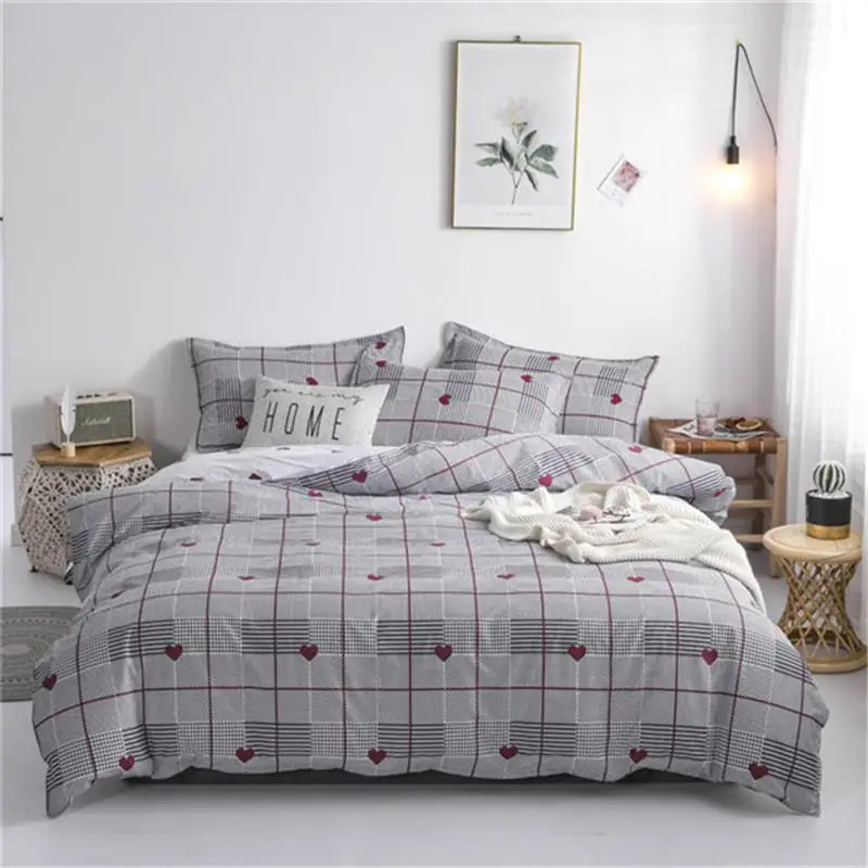 

High Quality 3/4pcs Stripe Style Bedding Set Duvet Quilt Cover Flat Sheet Pillowcase For Bed Wholesale Dropshipping