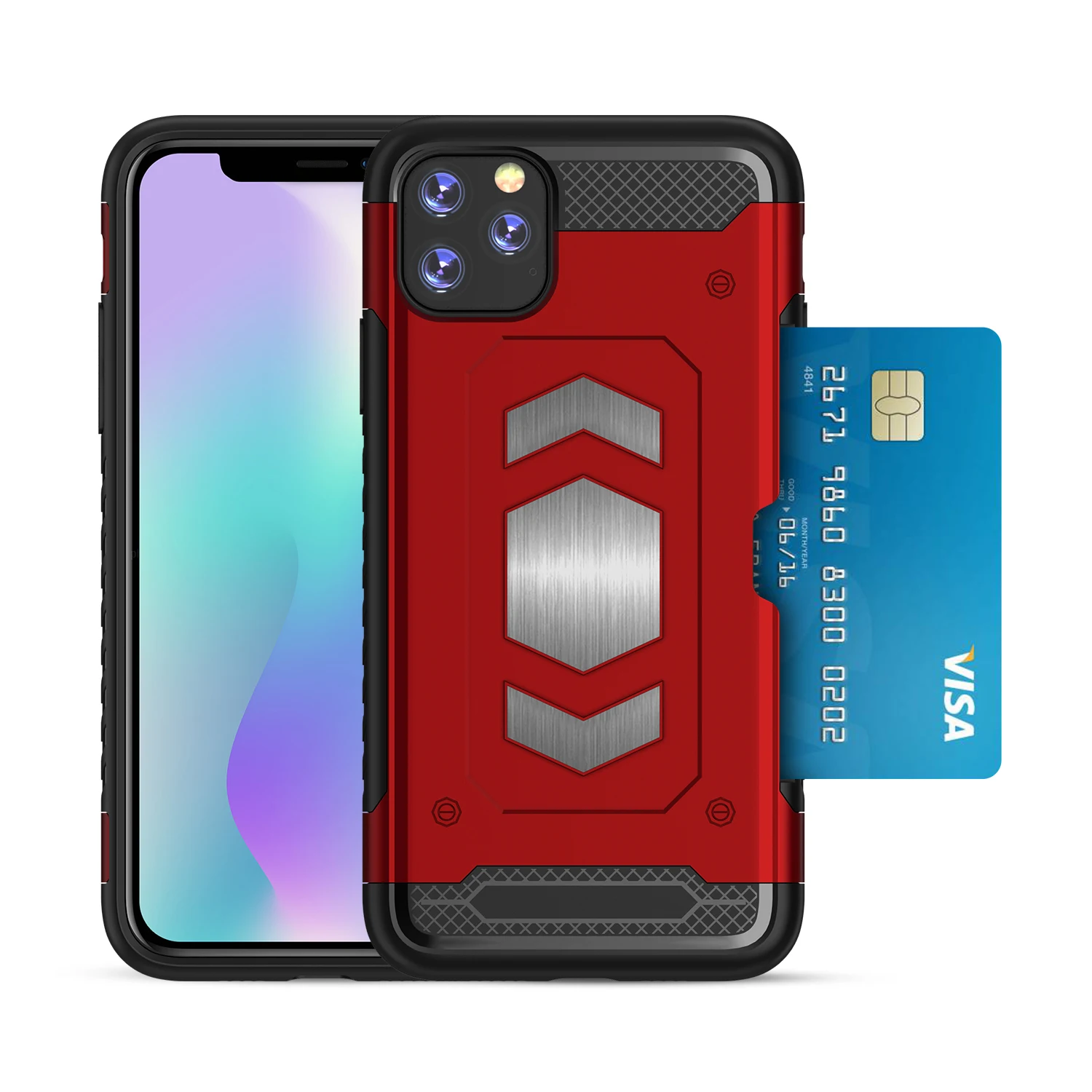 Heavy Duty Car Magnet Armor Case For iPhone 11 pro X Xr Xs Max Shockproof Cover Back Cards Dual Layer | Мобильные телефоны и