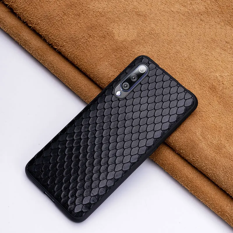Cowhide Phone Case For Xiaomi 8 9 se 9T A1 A2 A3 lite Poco F1 Redmi Note 5 6 6a 7 7a Pro Fish scale texture Cover | Мобильные