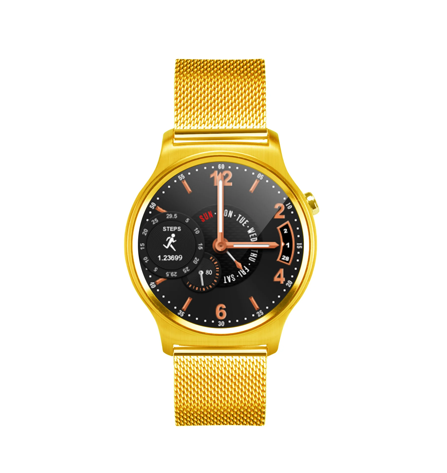 GW01 Смарт часы Полный Круглый экран MTK2502 монитор сердечного ритма модные деловые