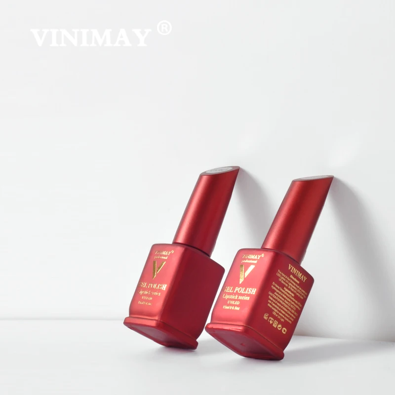Лак для ногтей VINIMAY красный полуперманентный УФ гель лак праймер удаляемый