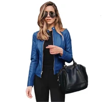 jacket women coat jackets pu leather keeps warm fashion long sleeve black blue coat thick warm female jacket 2020 tops winter