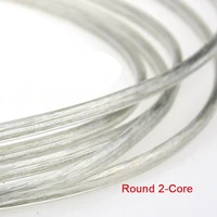 12510 meter 2 core transparent flat round electrical cable clear tinned copper wire home bedroom bar lighting lamp fitting