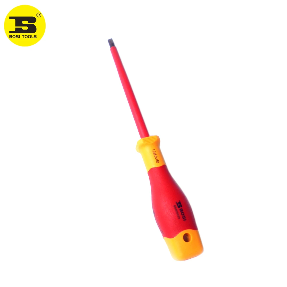 

Профессиональные плоские отвертки BOSI VDE 1,2x6,5x150 мм, магнитные BS600020