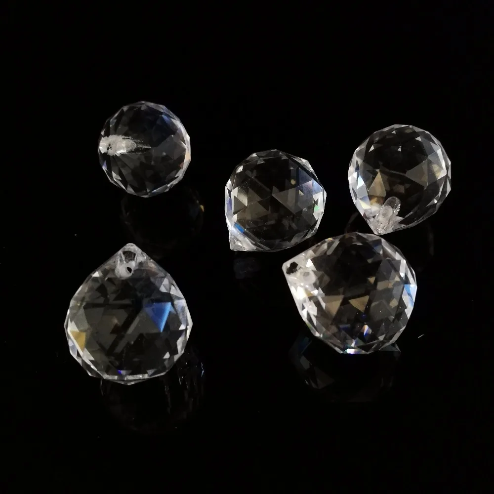 Хрустальные шарики для люстры 20 мм 5 штук разные цвета стеклянные фэн-шуй призмы