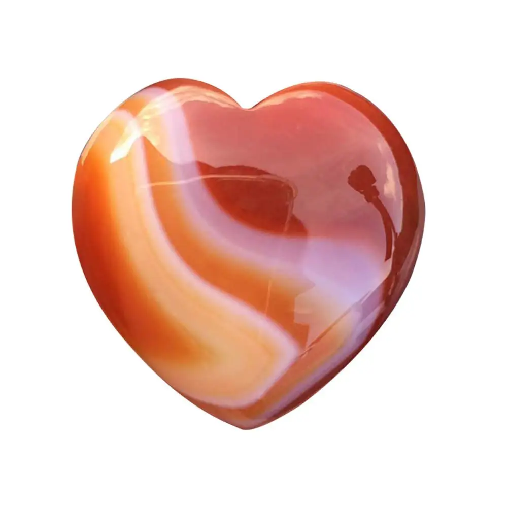 1 шт. Природный камень в форме сердца из розового кварца полоску Агат с украшением