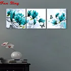 Триптих 5D Diy Алмазная картина с магнолией бабочка камни в форме ромба круглые стразы вышивка крестиком украшение дома