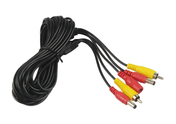 DIYSECUR 5,5x2,1 мм DC12V автомобильное зарядное устройство адаптер питания+ AV RCA удлинитель/шнур видео кабель для автомобиля камеры и автомобиля монитор