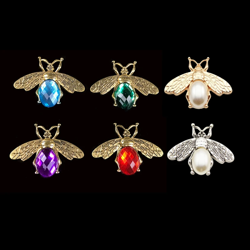 2019New 60 шт. Акрил животных насекомых пчела сплав кнопка для Сделай Сам DIY бигуди