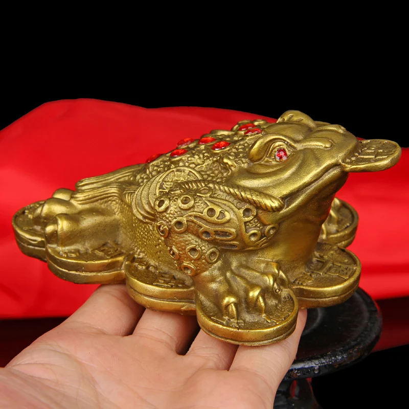 

HOT SALE -OFFICE HOME DESK 2020 TALISMAN-BRING IN WEALTH AND TREASURE MONEY DRAWING JIN CHAN FENG SHUI BRASS STATUE #13CM