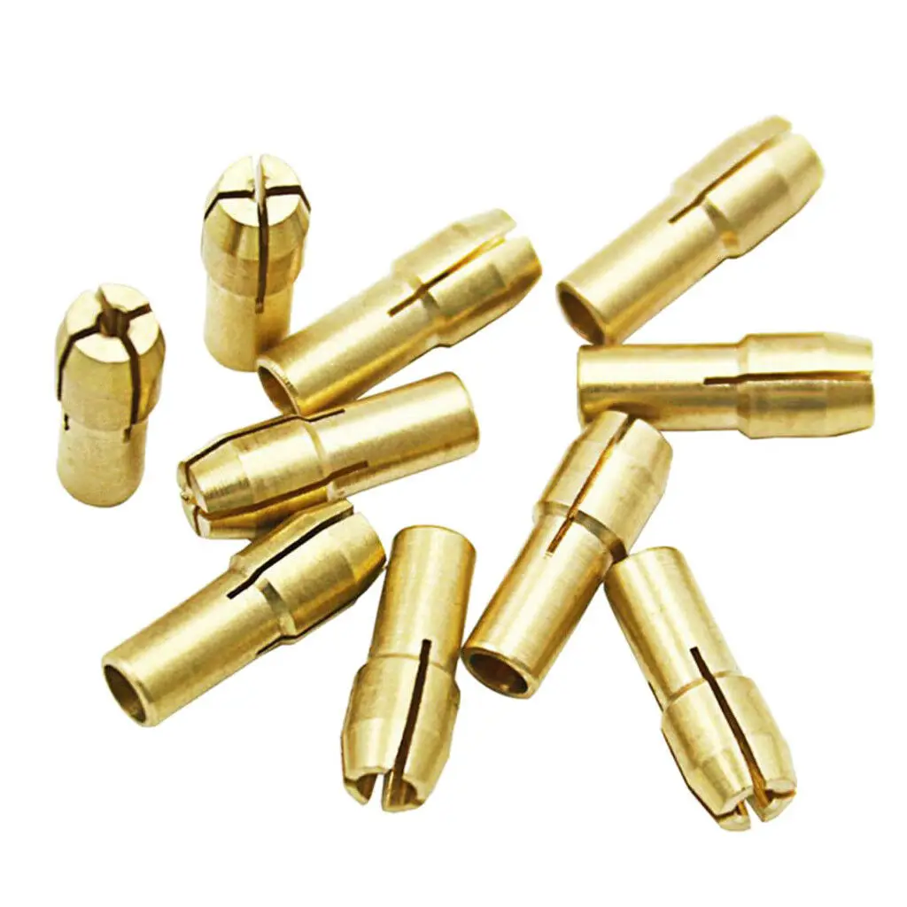 

10Pcs Drill Chuck Collet Electric Grinder Drill Bit Copper Yellow Mini Brand New