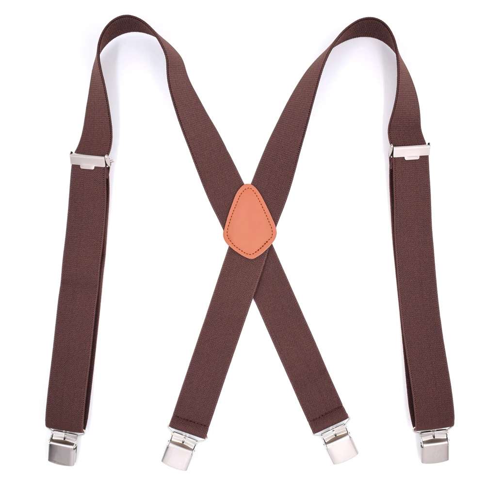 Черные сверхпрочные подтяжки для мужчин регулируемые эластичные на X Back Tirantes