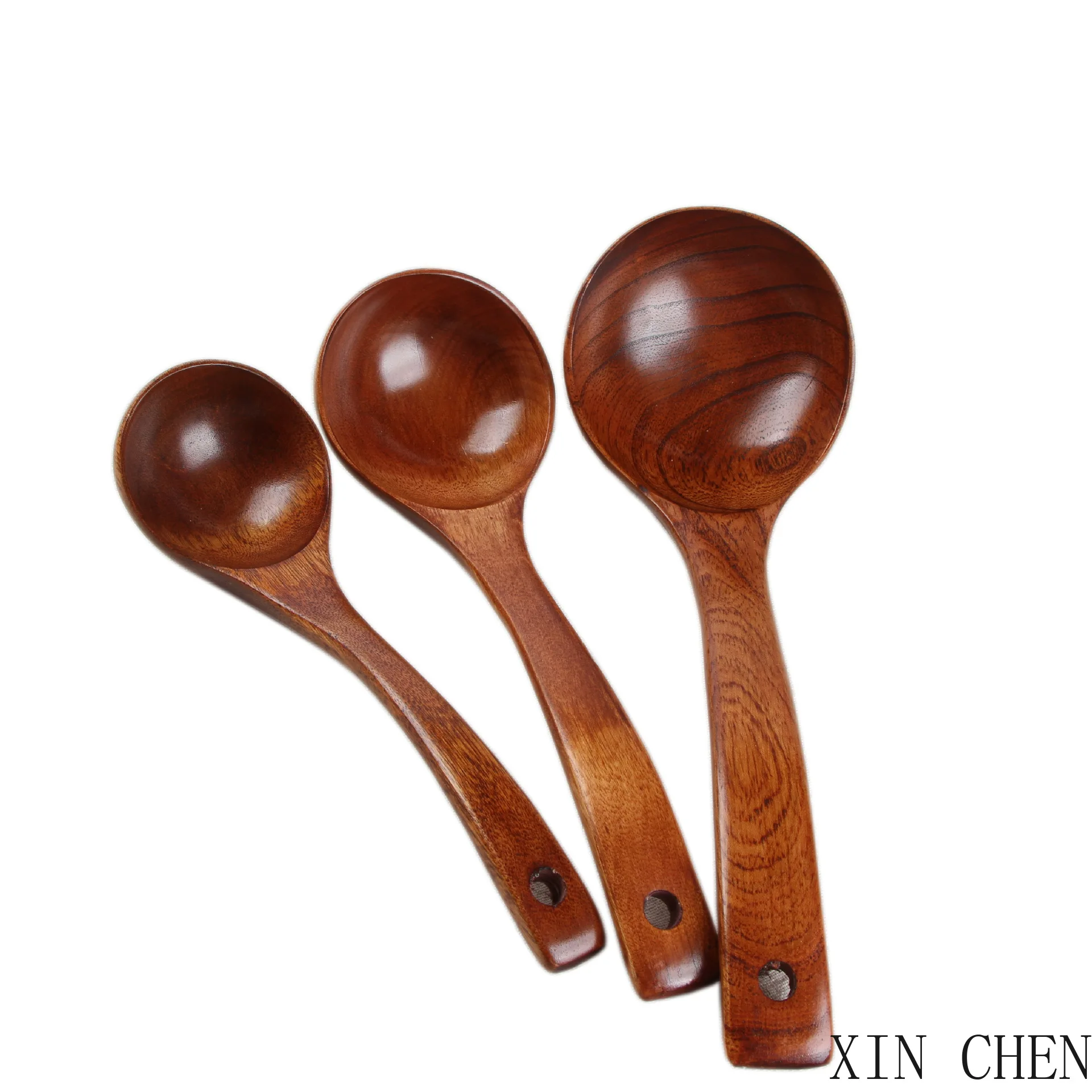 

Natural solid wood spoon dark wood spoon hot pot spoon restaurant soup spoon kitchen supplies