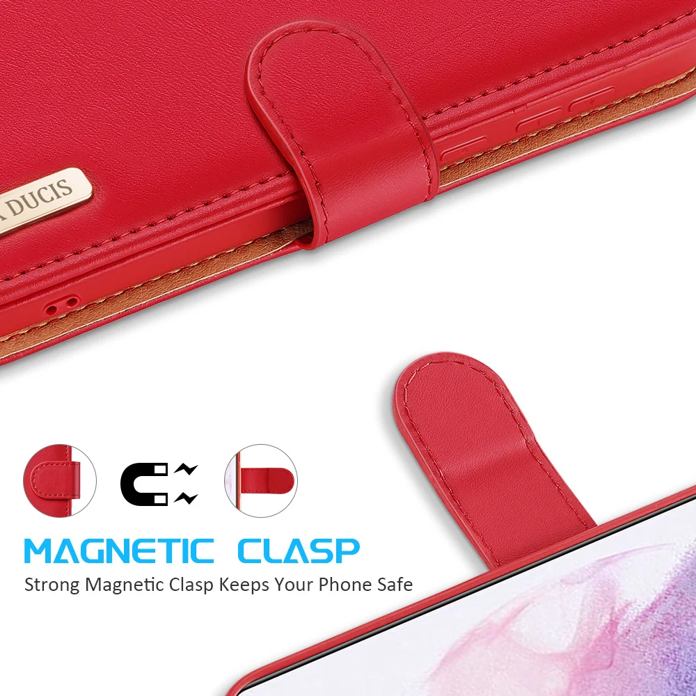 For Samsung Galaxy S21 Plus 5G Case DUXDUCIS Hivo Series Flip Cover Luxury Leather Wallet Case Full Good Protection Steady Stand