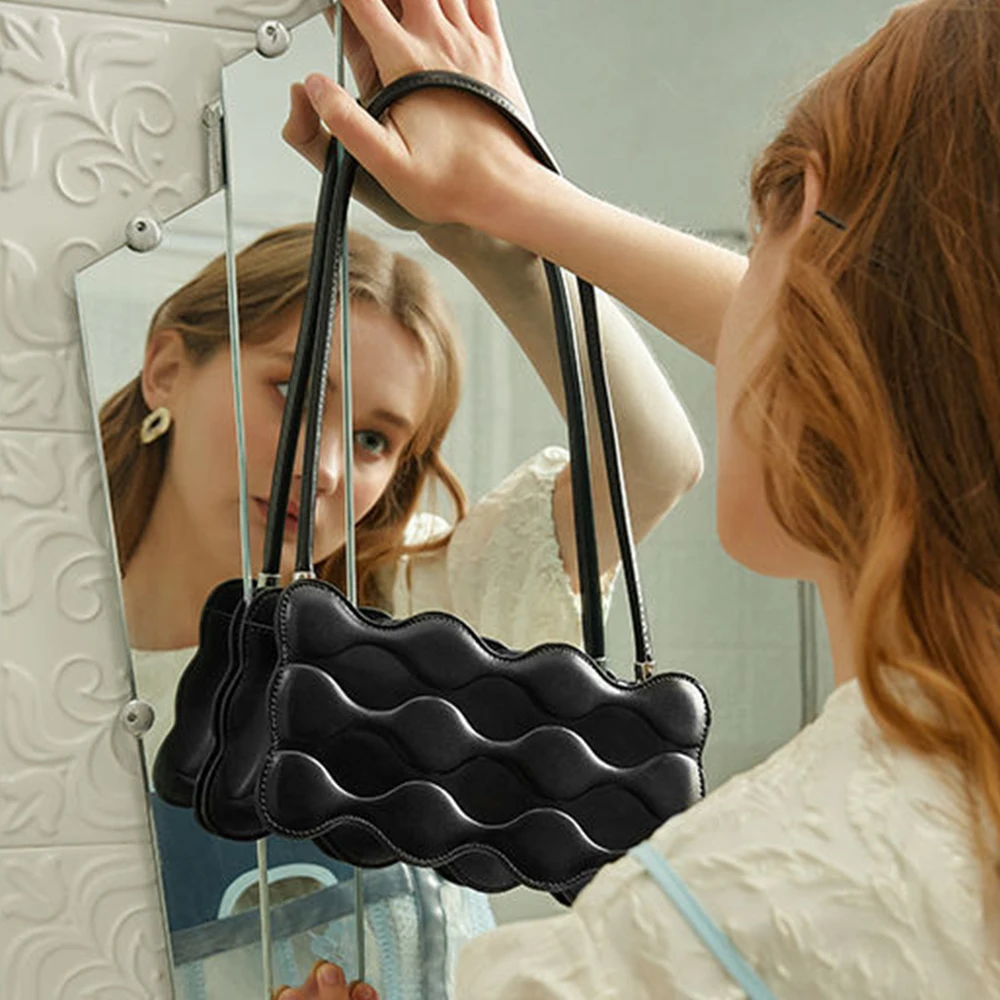 

Fashion Square Armpit Bags for Women 2021 Summer New Quality Leather Shoulder Bag Designer Handbag Underarm Bag Phone Purse Tote