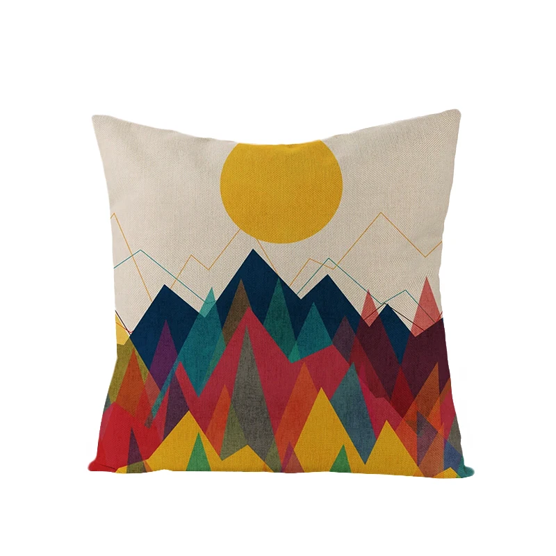 

New Style Ocean Mountain Sunset Landscape Printing Pillowcase Linen Pillowcase Good Quality For Home Decoration Multi-Pattern