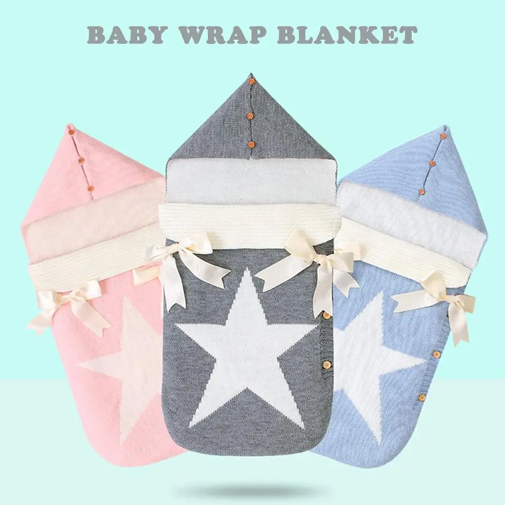 

Baby Sleeping Bag Swaddle Blanket Wrap Envelope Warm Knitted Fleece Stroller Wrap Infant Swaddle Sleepsack For Newborn improved