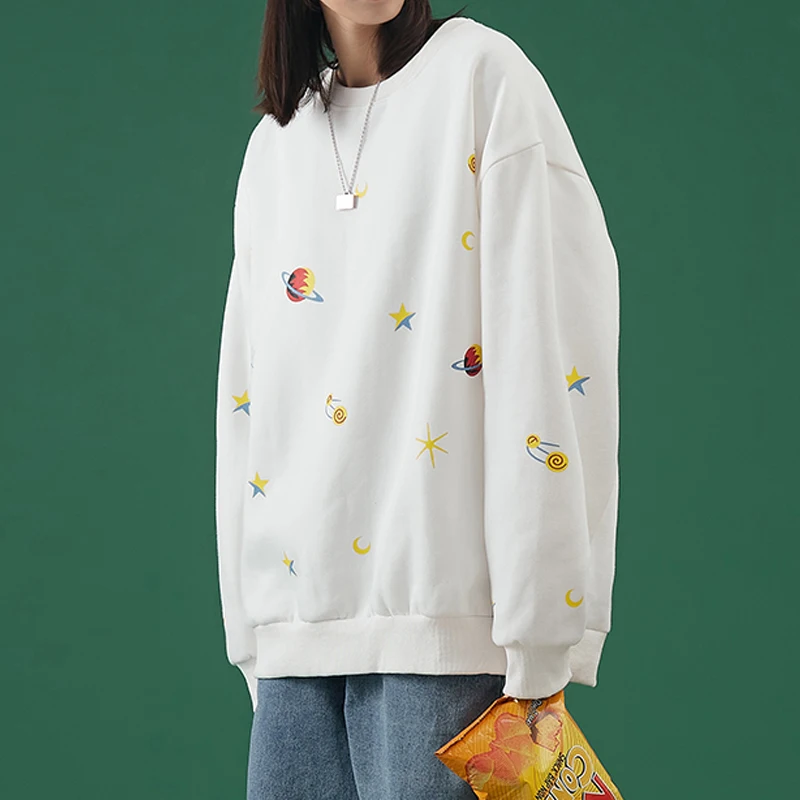 

2021 Autumn Woman's Hoodies Oversize Female Loose Printing Women Sweatshirts Lady Fashion
