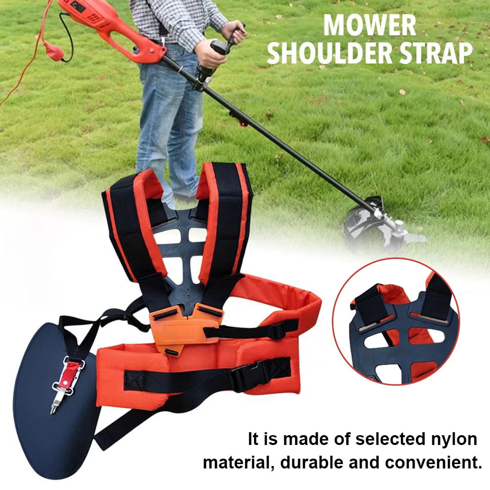 

Heavy-duty Lawn Mower Strap Protective Double Shoulder Easy Release Garden Tool Trimmer Pain Relief Padded Adjustable Size