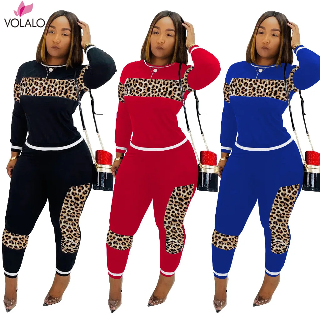 

2023 Leopard Camouflage Two Pieces Set Women's Sports Suit Long Sleeve Sweatshirt And Sweatpants Casual Tracksuit Jogging Femme