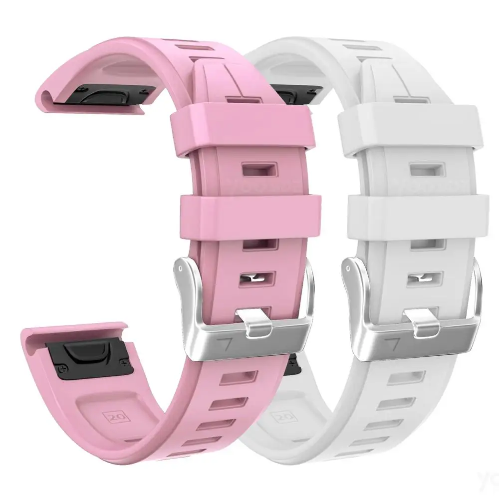 Pink White YOOSIDE ремешок для часов Fenix 6S 20 мм Quick Fit силиконовый спортивный водонепроницаемый браслет для Garmin Fenix 5S/5S Plus Smartwatch - Цвет: Pink White