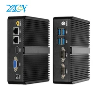 XCY Fanless Mini Intel Celeron J4125 Dual Gigabit Ethernet RS232 HDMI VGA 4xUSB WiFi Windows Linux Industrial Computer