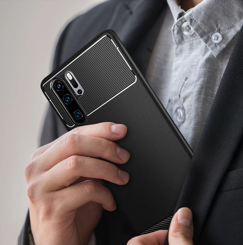 Luxury TPU Case For Huawei P30 Pro Mate 20 Lite P Smart Plus 2019 Silicone Shockproof Carbon Fiber Cover for Honor 10 |
