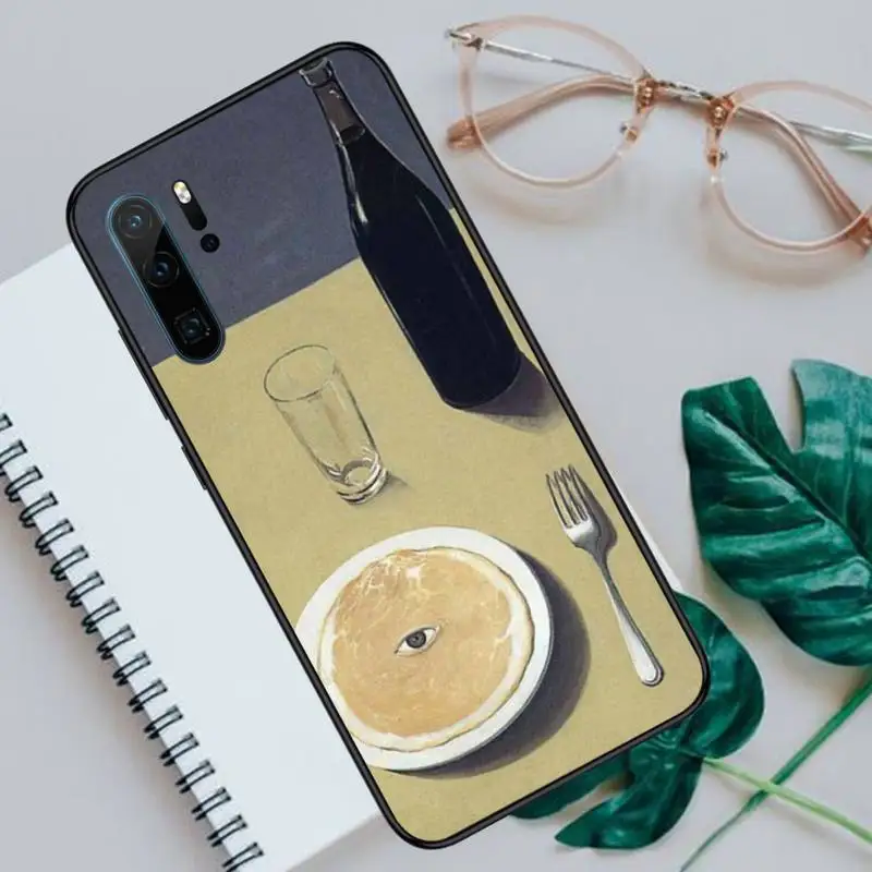 

Rene Magritte art design pattern Phone Cases For Huawei honor Mate P 10 20 30 40 Pro 10i 9 10 20 8 x Lite Luxury brand