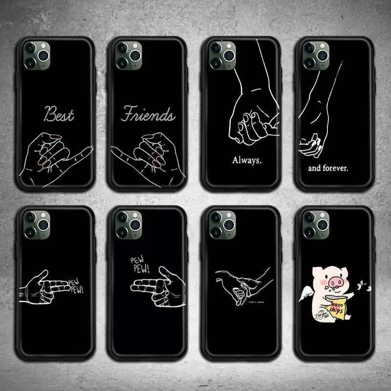 Чехол Bff для телефона с надписью Best Friends Forever Couples iphone 12 11 Pro Max Mini XS 8 7 6 6S Plus X 5S SE 2020 XR |
