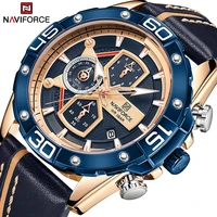 naviforce sport watches for men luxury brand blue military genuine leather wrist watch man clock fashion chronograph wristwatch