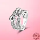 Кольца на удачу, серебряный цвет, бант, женские кольца для женщин, Свадебное обручальное кольцо, ювелирные изделия, подарок девушке