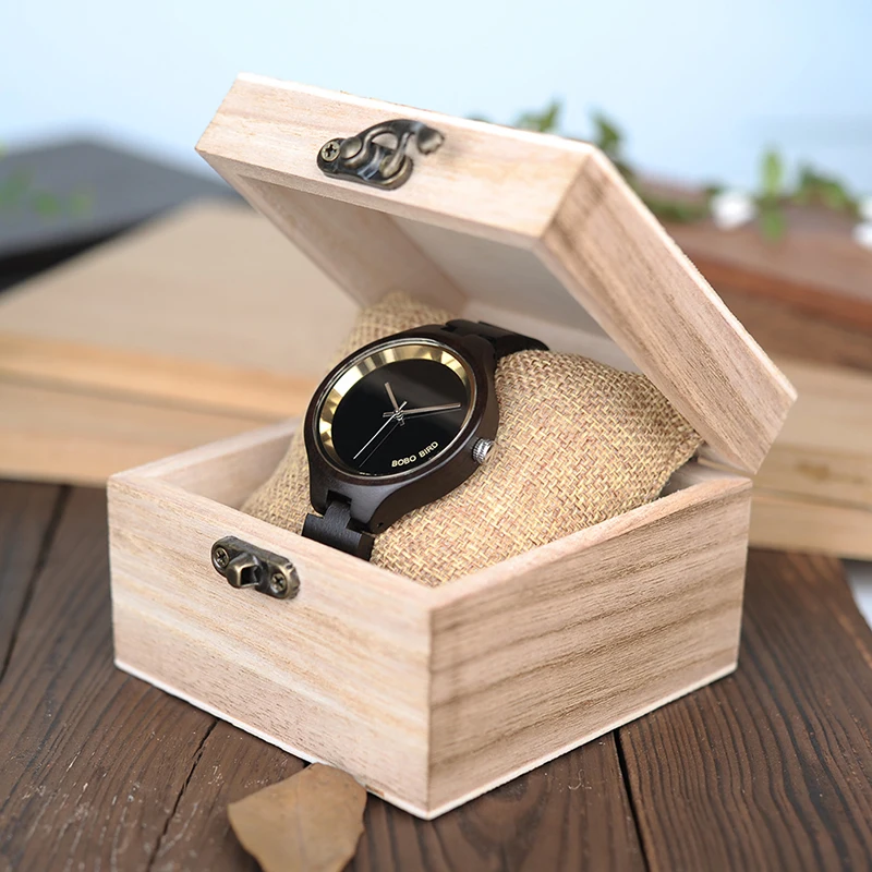 

Wp16 Wood Women Watch At 4 O'clock Slant Logo Wooden Band Exquisite Quartz Watches Ladies Timepieces Relogio Feminino
