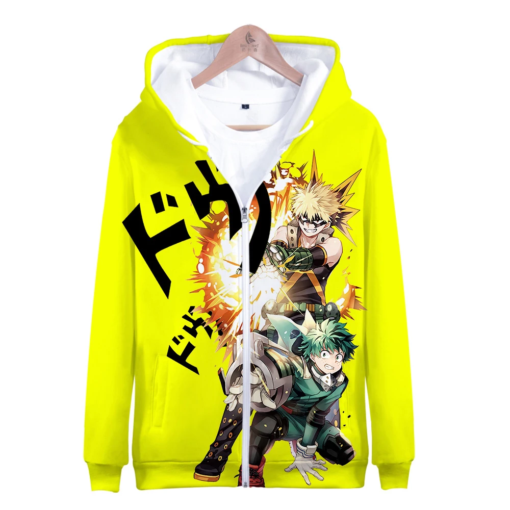 

My Hero Academia 3D Sweatshirts Saint Seiya Hoodies Men Women Fashion Autumn Zipper Sweatshirts Coats Print Casual Full