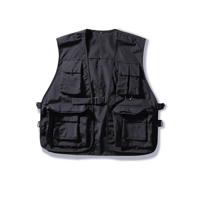 

Military Multiple Pockets Cargo Vest Hip Hop Vest Men Dad Core Vest Sleeveless Jacket Gilet Men's Vest Streetwear