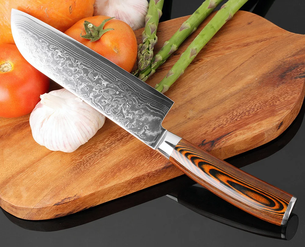 Кухонный нож 7 дюймов шеф повара японский универсальный сантоку инструмент для