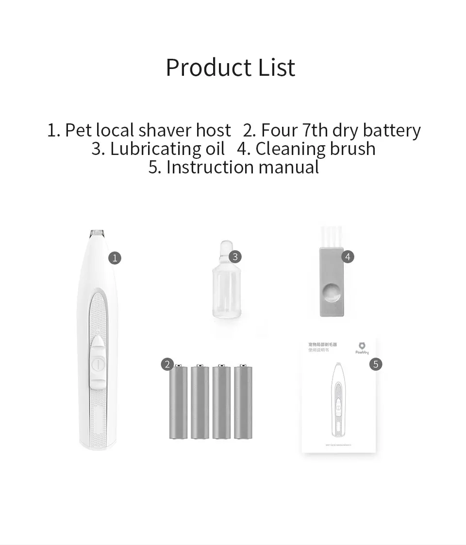 Xiaomi Youpin Pawbby Pet местная электробритва для стрижки собак и кошек, бритвенные волосы для собак, электрическая машинка для ремонта волос