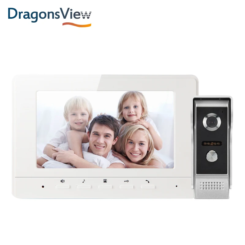 DragonsView видео-дверной звонок Домофон Системы 7 дюймов 1000 ТВЛ видео-телефон двери
