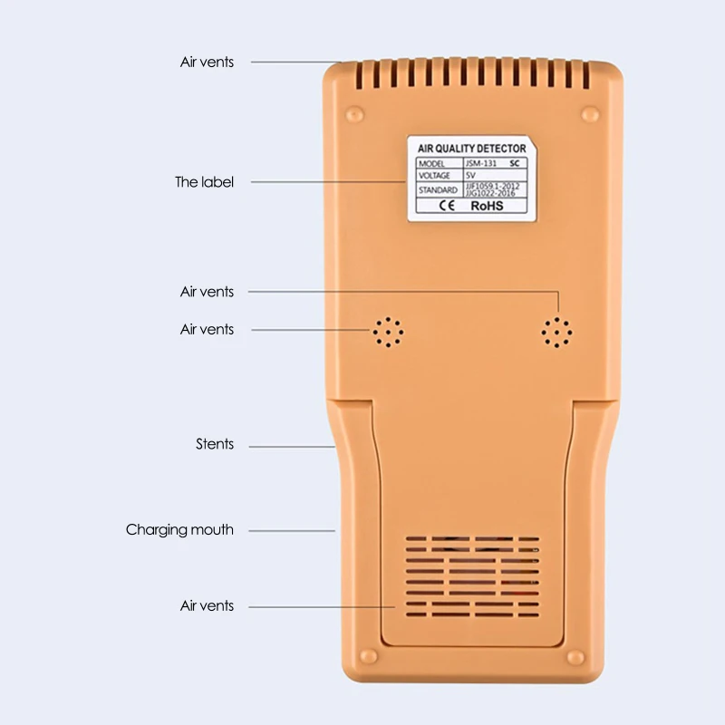 

Digital Air Quality Detector Handhold Formaldehyde TVOC HCHO CO2 Gas Monitor Analyzer Dust Sensor Air Pollution Detection Device