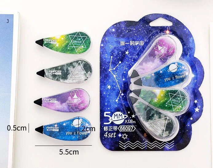 4 шт./компл. Фантастическая звезда небо коррекция лента канцелярский корректор